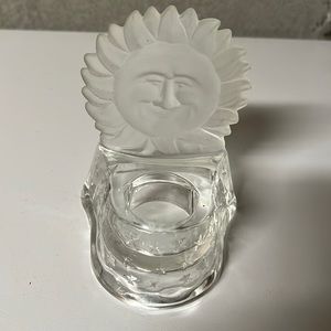 Vintage Frosted Sun Celestial Votive/Tea light Candle Holder Partylite